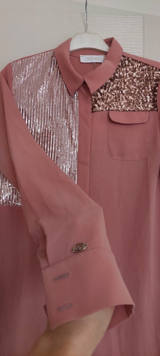 Pembe Payetli Uzun Kollu Tunik - Görsel 3