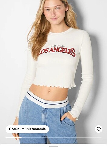 Bershka uzun kollu crop