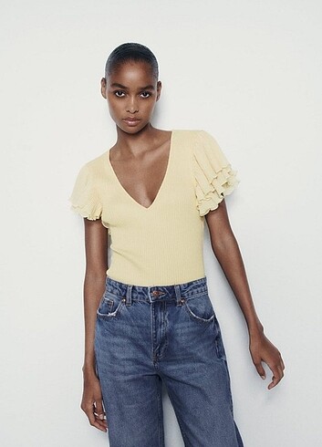 Zara Fırfırlı ve Fitilli Body