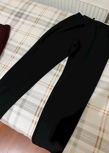 Zara Siyah Duz Kesim Rahat Pantolon