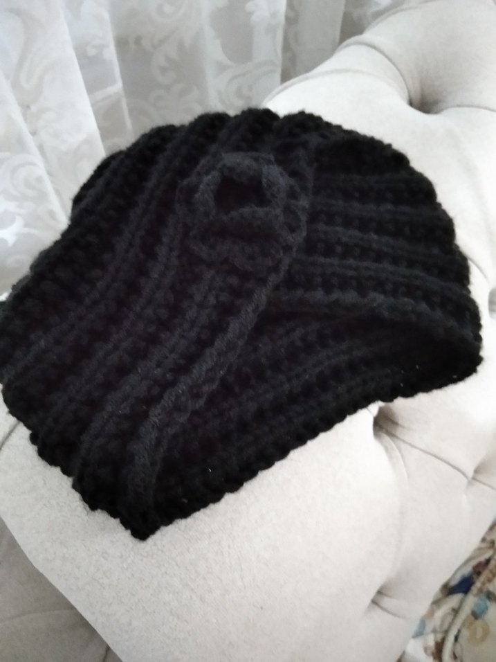 Bej Örgü Kadın türban bere - Görsel 2