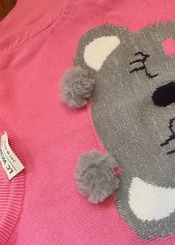 Kız Çocuk Pembe Triko elbise - Görsel 2