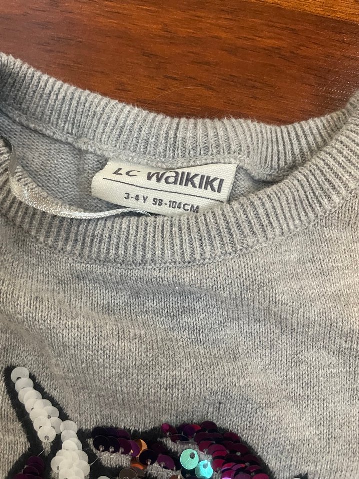 Kız Çocuk pullu triko elbise - Görsel 4