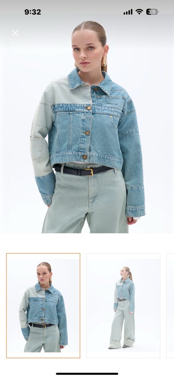 Düğmeli Kadın Denim Ceket, Mavi - Görsel 3