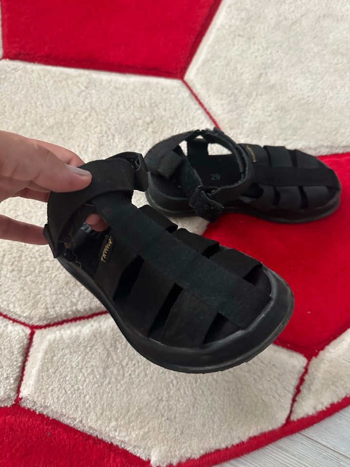 Siyah Cırtcırtlı Kauçuk Sandalet - Görsel 5