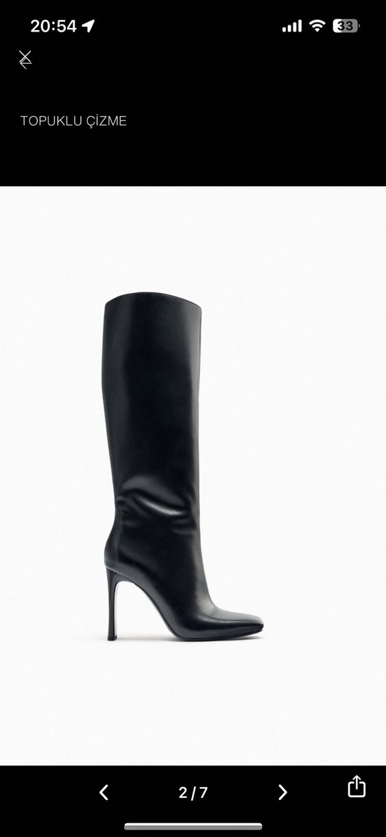 Kadın Siyah Deri Dizüstü Topuklu Çizme - Görsel 2