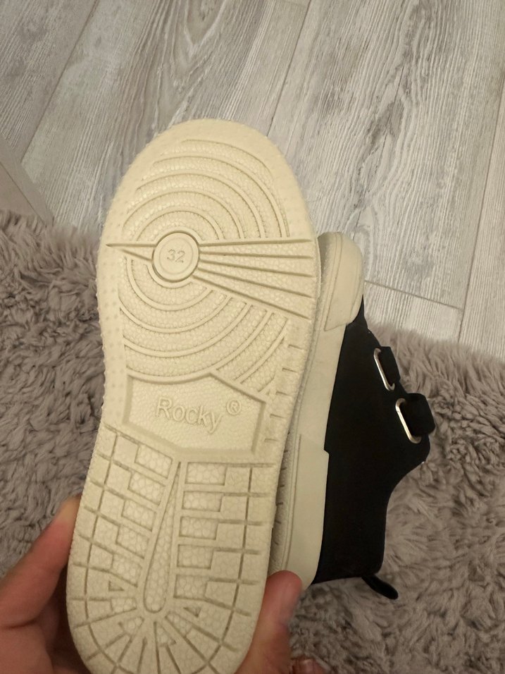 Siyah Gri Cırt Cırtlı çocuk Spor Ayakkabı - Görsel 3