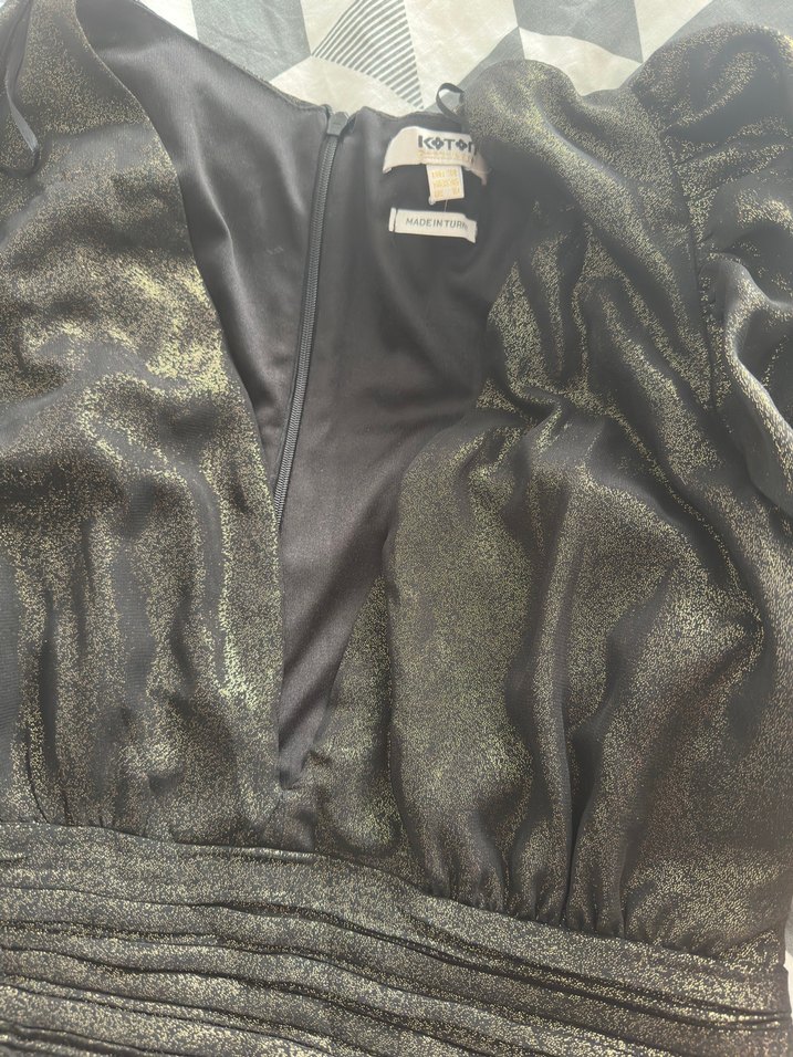 Siyah mini elbise - Görsel 3