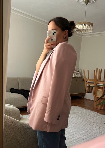 40 Beden Pembe Kadın astarlı Blazer Ceket