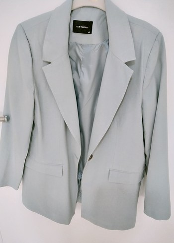 Bebe mavisi .Düğmeli Kadın Blazer Ceket - Görsel 6