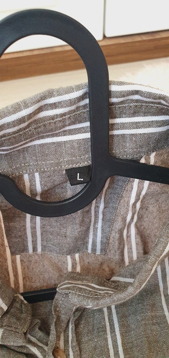 Erkek Keten Çizgili Gömlek - Görsel 2