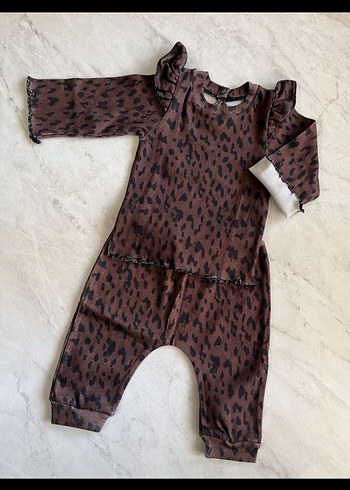 Kahverengi Leopar Desenli Bebek Kız Takımı