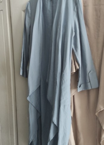 Bej Keten Uzun Kadın Trençkot - Görsel 2