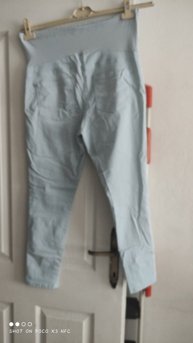 Buz mavisi  Kadın Hamile Kot Pantolon - Görsel 2