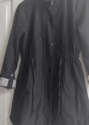 siyah trençkot - Görsel 2