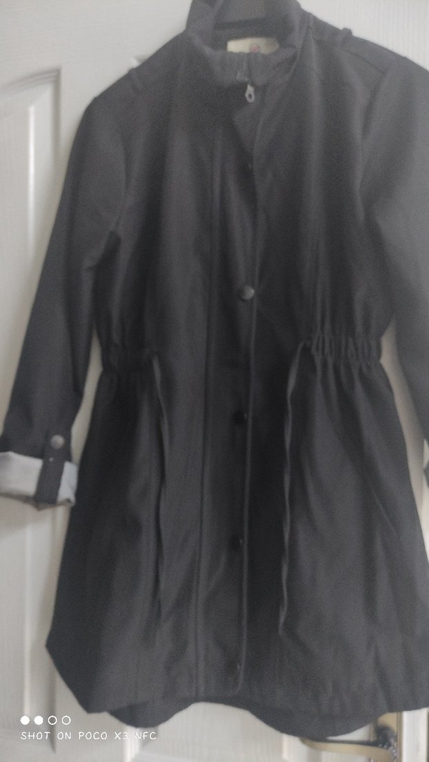 siyah trençkot - Görsel 2