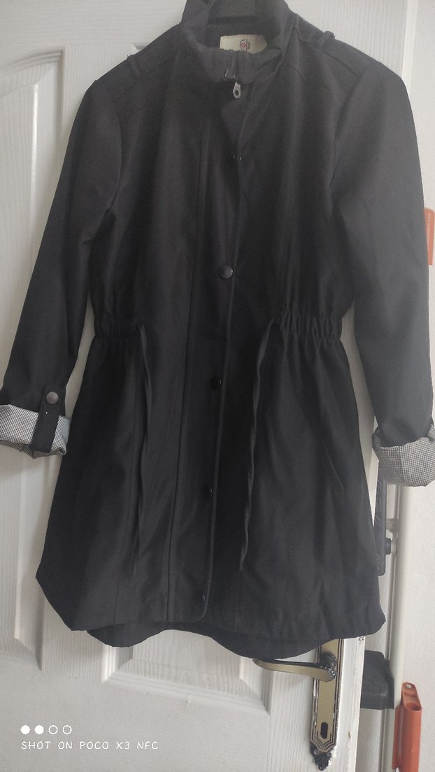 siyah trençkot - Görsel 3