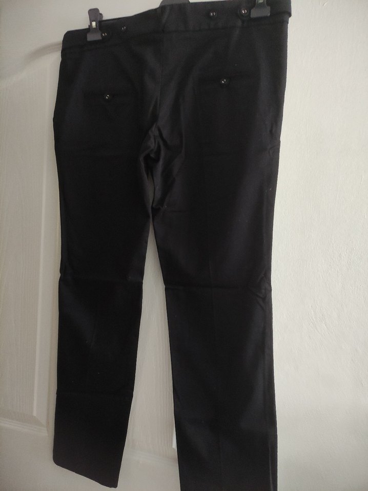 Siyah Beli Kemerli Kadın Kumaş Pantolon - Görsel 2