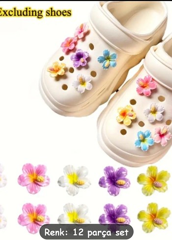 Gradyan çiçek crocs terlik süsü jibbitz set - Görsel 3