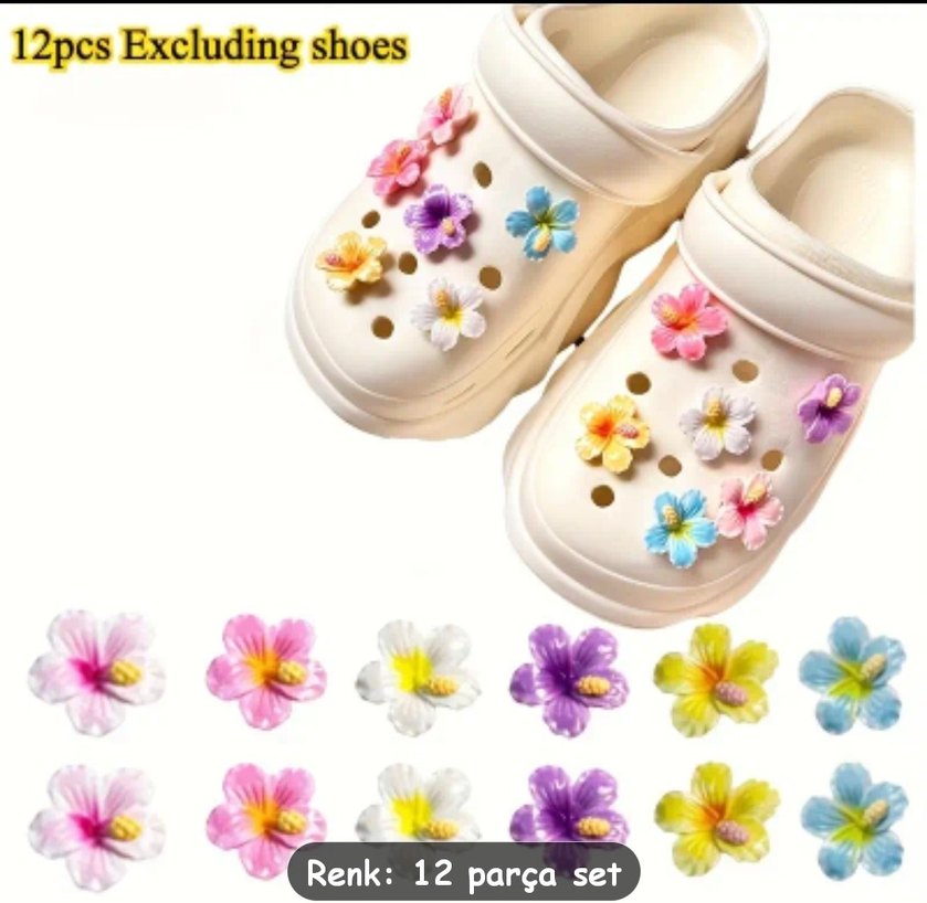 Gradyan çiçek crocs terlik süsü jibbitz set - Görsel 3