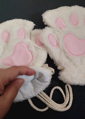 Peluş Pati Eldiven beyaz - Görsel 4