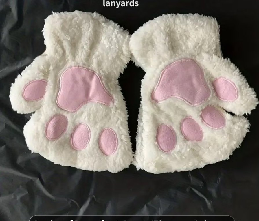 Peluş Pati Eldiven beyaz - Görsel 3