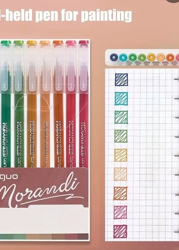 Pastel Renkli 9 lu Morandi Jel Kalem Seti