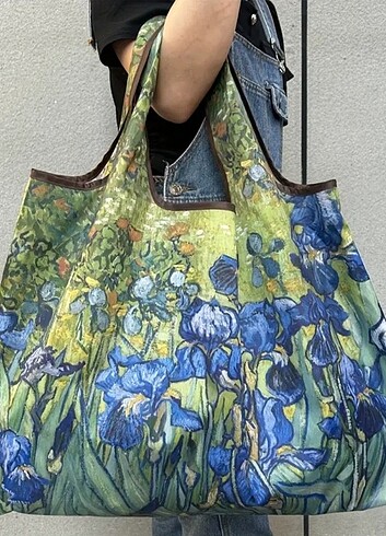 Alışveriş çantası Van Gogh iris desenli 