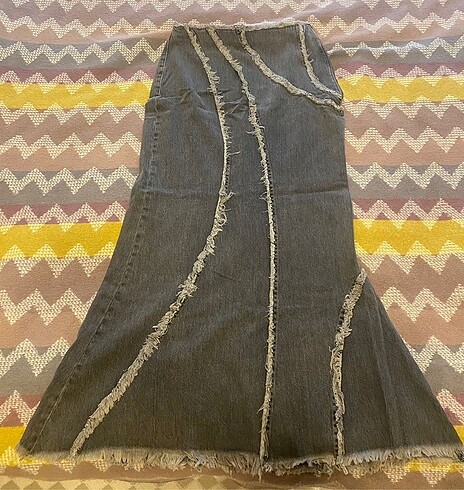 Diğer Gri Vintage Mermaid Maxi Etek
