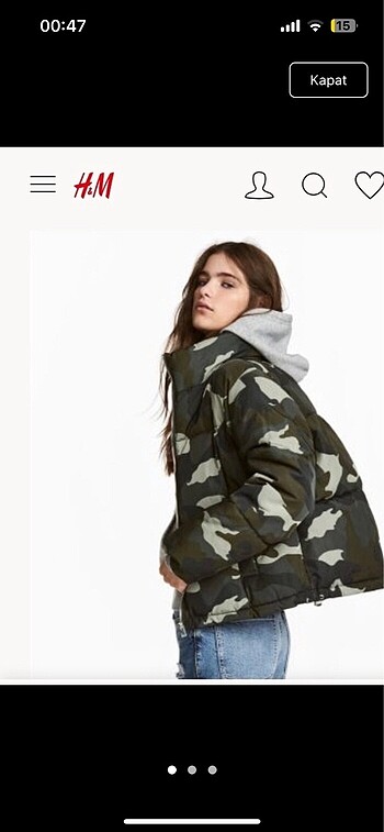 H&M kamuflaj mont