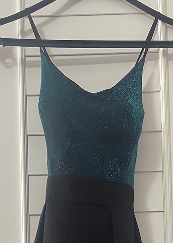 Uzun Siyah Drapeli Kadın Abiye Elbise - Görsel 5