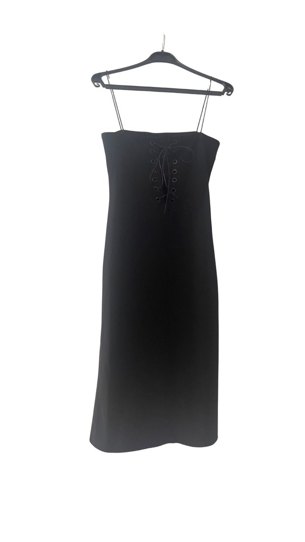 Siyah Askılı Uzun Kadın Elbise - Görsel 2