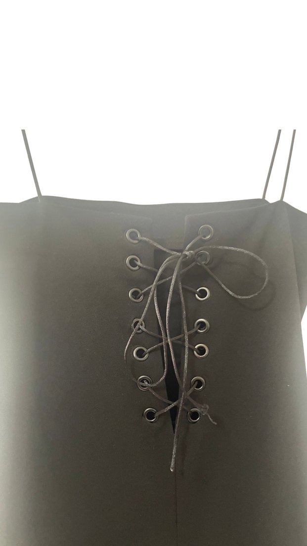 Siyah Askılı Uzun Kadın Elbise - Görsel 3