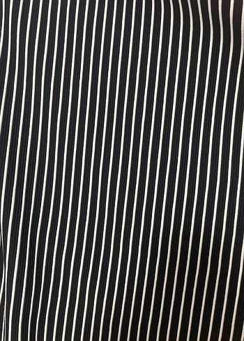 Çizgili Siyah Midi Günlük Elbise - Görsel 5