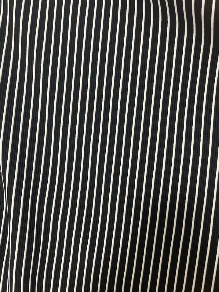 Çizgili Siyah Midi Günlük Elbise - Görsel 5