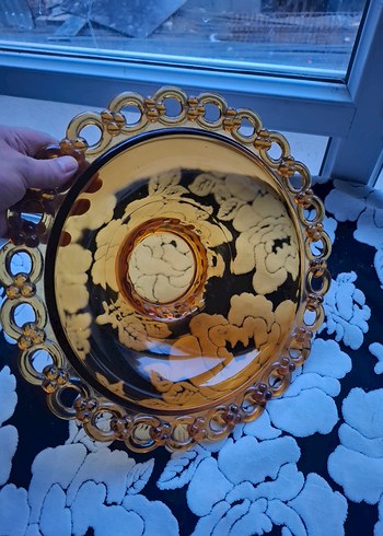 Altın İşlemeli Cam Tabak - Görsel 4