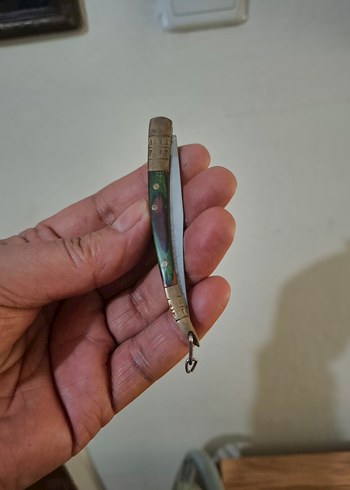 Kahverengi Kavisli Bıçak dikiş tutmaz kıl antika çakı - Görsel 2