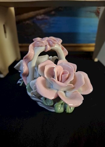 Pembe Pastel Seramik Çiçek Biblo - Görsel 2