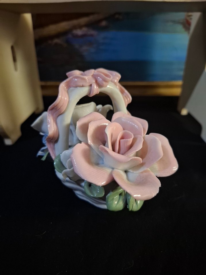 Pembe Pastel Seramik Çiçek Biblo - Görsel 2