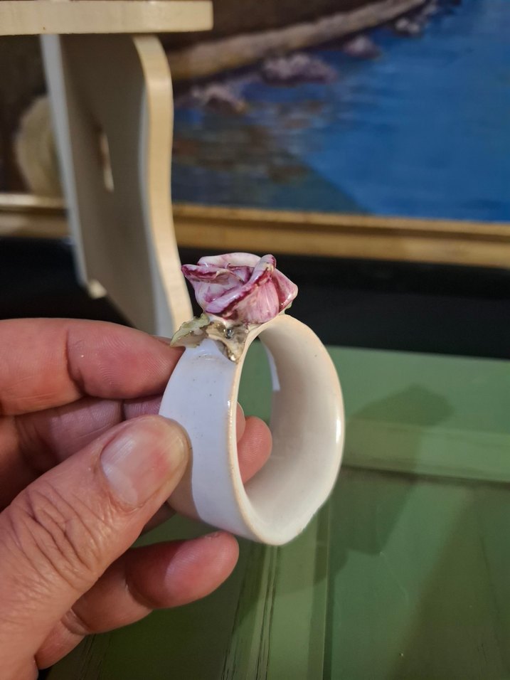 Pastel Beyaz Çiçekli peçetelik - Görsel 3