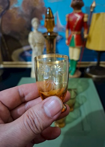 Camel Renkli Dekoratif Cam Sürahi ve Bardak Seti - Görsel 2