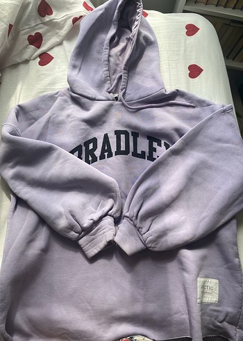 Mor Kapüşonlu Rahat Kesim Kadın Sweatshirt