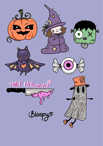 Cadılar Bayramı Sticker Seti Halloween 2022