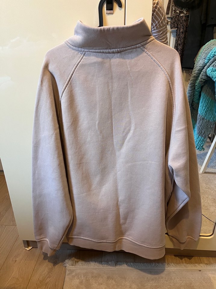 Yarım Fermuarlı Bej Kadın Sweatshirt - Görsel 3