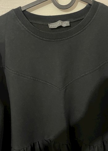 Siyah Uzun Kollu Penye Piliseli Elbise - Görsel 3