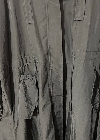 Kadın Haki Uzun Salaş Street Style Yağmurluk - Görsel 2