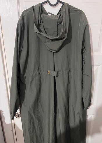 Kadın Haki Uzun Salaş Street Style Yağmurluk - Görsel 3