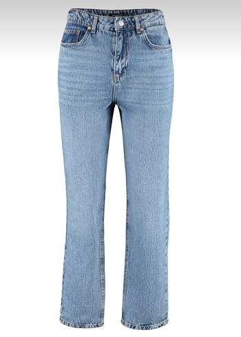 Düğmeli Mavi Kadın Jean Pantolon - Görsel 7