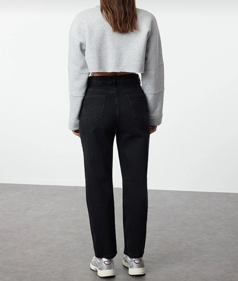 Siyah Kadın Kot Pantolon - Görsel 4