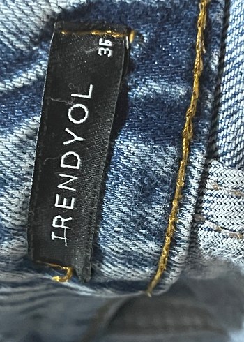 Trendyol & Milla Gri Bol Kesim Midi Kot Pantolon baggy
